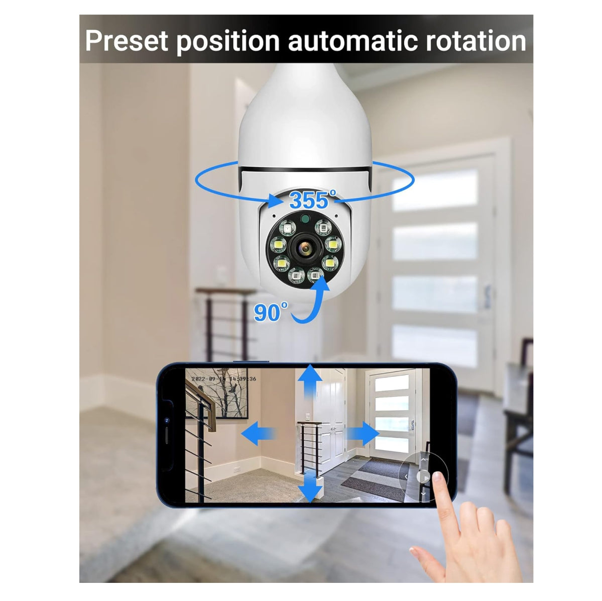 Camara bombillo de seguridad 360° girato