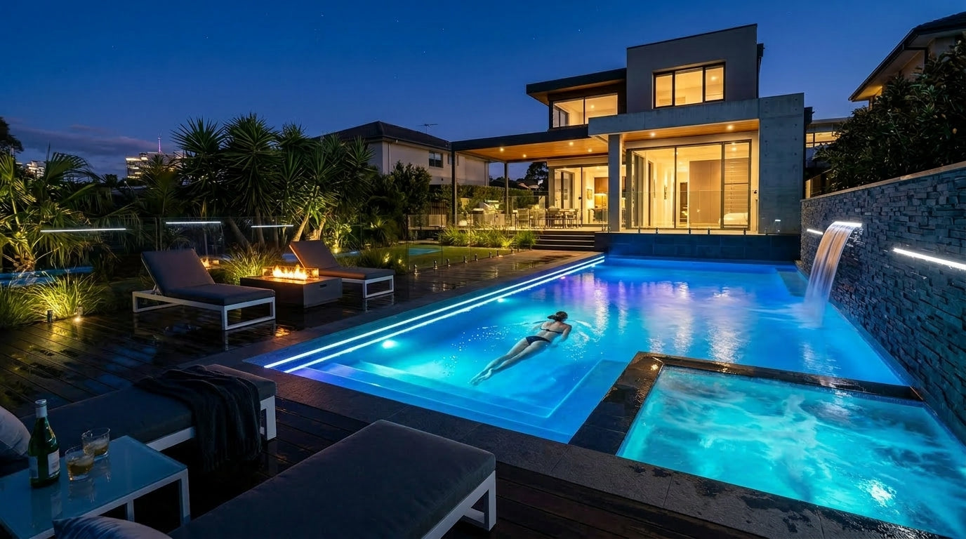 ¡Tu piscina se convertirá en un espectáculo por la noche!